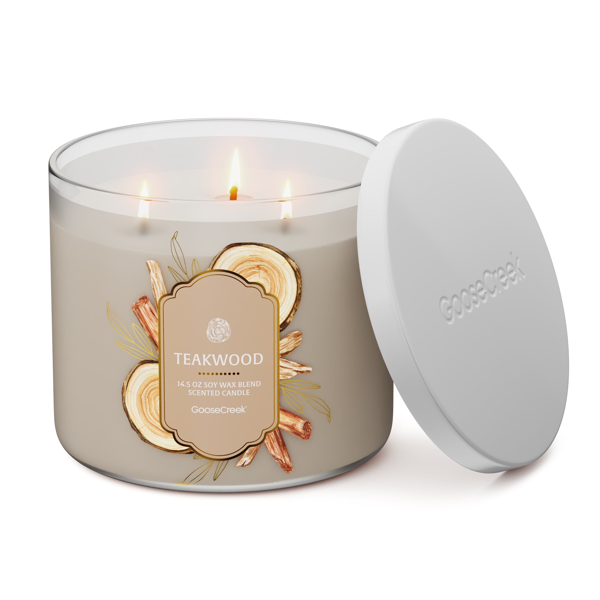 Teakwood 3-Wick Candle - Image 3