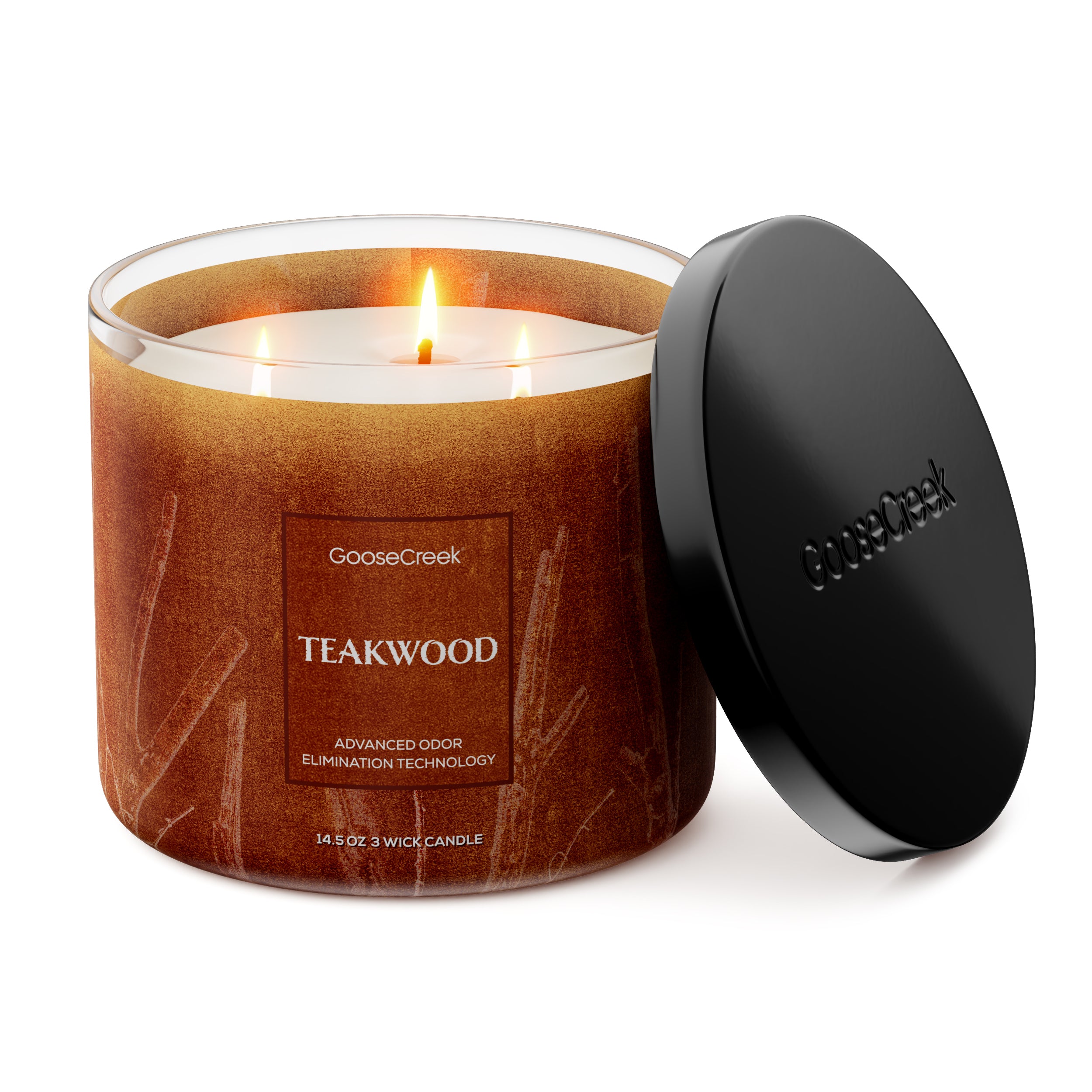 Teakwood Odor Eliminating 3-Wick Candle - Image 3